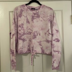 DKNY Sport Purple Tie Dye Crop Hoodie